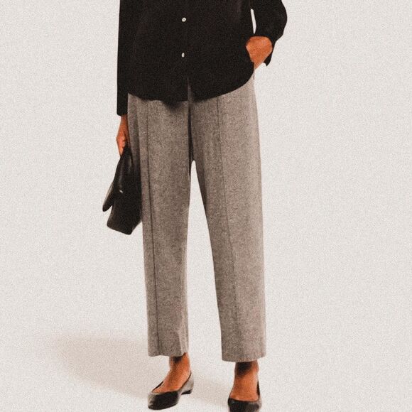 Vince Charcoal Italian Wool-Blend Pull-On Relaxed Pants – Quiet Luxury (Sz M) - Picture 1 of 8